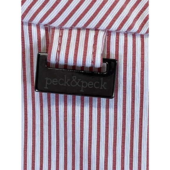 Peck and Peck Pull On Walking Shorts Red/White Pinstripe. Stretch Womens Sz 10. - Picture 2 of 8